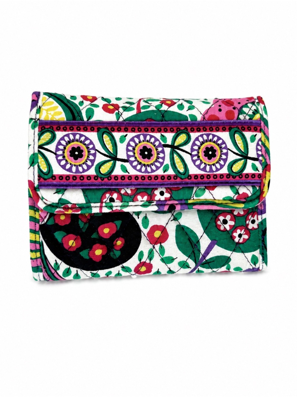 Vera Bradley Viva La Vera Euro Trifold Wallet Retired Print
